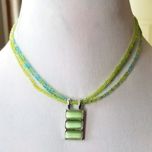 Lia Sophia Summer Sea necklace blue silver green